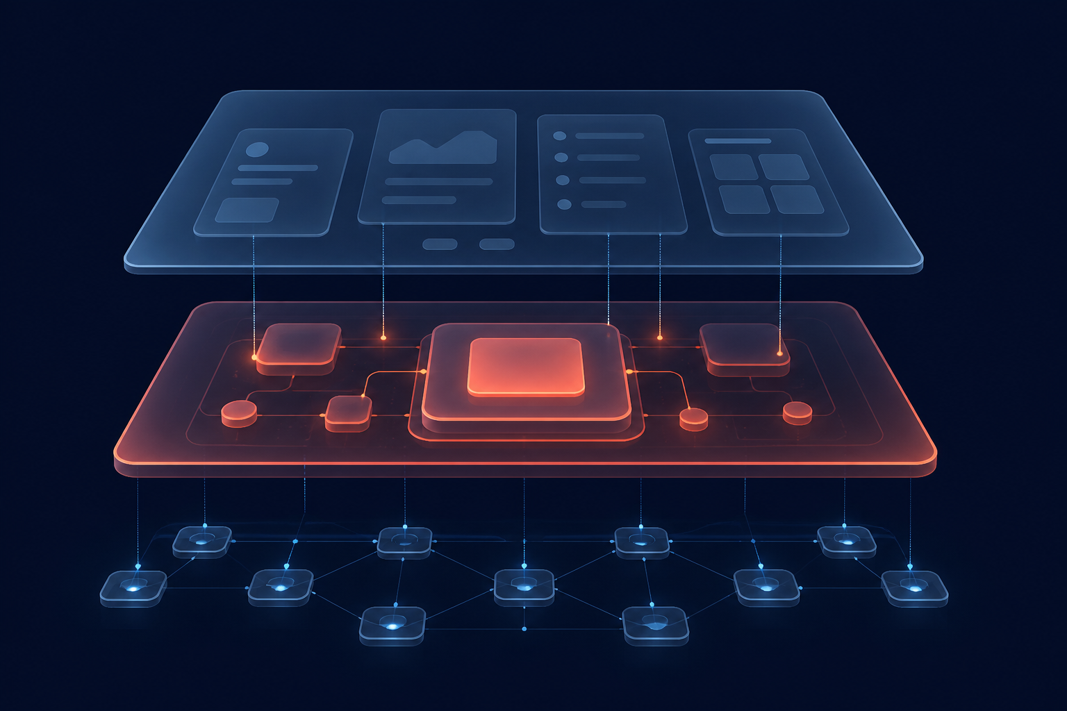 Experience, platform, and domain layers of AppAxioms